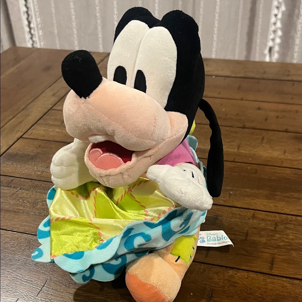 Disney Babies Goofy Plush in Black, White, Pink, Green, Blue and Orange